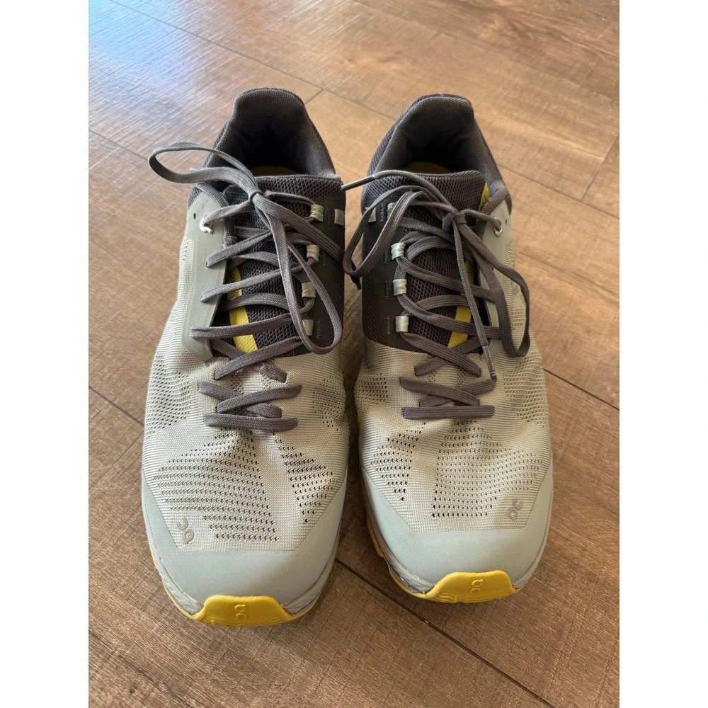 On Running Cloudswift Mens Running Shoes Size 12.5 US Grey‎ Yellow Outdoor